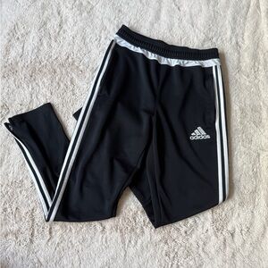 Adidas Black and White Joggers with Signature Stripes